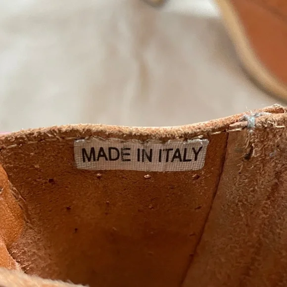 Swedish HASBEENS Perforated Tan Leather Platform Ankle Boots Size 38 - Picture 2 of 12